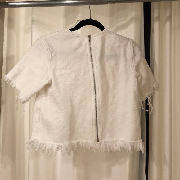 T by Alexander Wang Frayed White T-Shirt - Picture 3 of 5